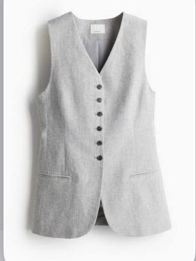 H&M Light Gray Buttoned Sleeveless Vest